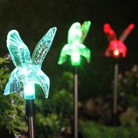 Unido Box Hummingbird Solar Garden Stake Light Led Colorchanging Set Of 2