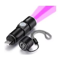 Darkbeam Uv Light Rechargeable Usb Flashlight 395Nm Blacklight Ultraviolet Wood'S Lamp Led Portable Mini Handheld Pocket Torch Detector For Dog Urine Pet Stains Anti-Counterfeiting, Resin Curing