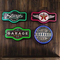 Big Daddys Garage - Reproduction Vintage Advertising Marquee Sign - Battery Powered Led Neon Style Light - 17 X 10 X 3 Inches