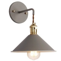 Iyoee Wall Sconce Lamps Lighting Fixture With On Off Switch,Gray Macaron Wall Lamp E26 Edison Copper Lamp Holder With Frosted Paint Body Bedside Lamp Bathroom Vanity Lights