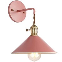 Iyoee Wall Sconce Lamps Lighting Fixture With On Off Switch,Rose Red Blossom Red Macaron Wall Lamp E26 Edison Copper Lamp Holder With Frosted Paint Body Bedside Lamp Bathroom Vanity Lights