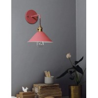 Iyoee Wall Sconce Lamps Lighting Fixture With On Off Switch,Rose Red Blossom Red Macaron Wall Lamp E26 Edison Copper Lamp Holder With Frosted Paint Body Bedside Lamp Bathroom Vanity Lights