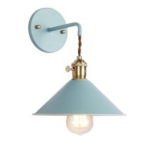 Iyoee Wall Sconce Lamps Lighting Fixture With On Off Switch,Blue Macaron Wall Lamp E26 Edison Copper Lamp Holder With Frosted Paint Body Bedside Lamp Bathroom Vanity Lights