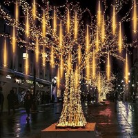 Meteor Shower Lights Christmas Lights 540 Led Meteor Lights Waterproof 20 Inch 10 Tubes Cascading Falling Raindrop Lights For Holiday Wedding New Year Party Garden Christmas Tree Decoration Pomelotree