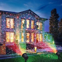 Sunyao 3 Color Motion Laser Christmas Lights Projector With Rf Remote,Outdoor Garden Laser Lights Moving Rgb Stars Show For Christmas (Rgb Motion)