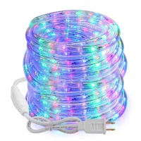 Brizled Led Rope Lights Outdoor,18Ft 216 Led Tube Lights Waterproof, 120V Etl Flexible Rope Strip Lights Connectable Plugin Rope Lights For Garden, Patio, Party, Xmas, Holiday Decorations, Multicolor