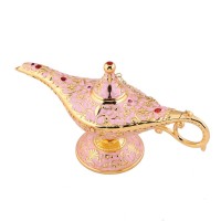 Gusnilo Vintage Aladdin Magic Lamp Genie Collectors Editionwedding Table Decoration,Collectable Rare Classic Arabian Props Aladdin Pot Delicate Gift For Partybirthday(Pink)