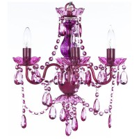 Gypsy Color The Original 4 Light Fuchsia Hardwire Flush Mount Chandelier H17.5Ͽ