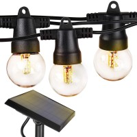 Brightech Ambience Pro - Waterproof Solar Led Outdoor String Lights - 1W Retro Edison Globe Bulbs - 27 Ft Bistro Lights Create Cafe Ambience In Your Yard, Pergola - Soft White