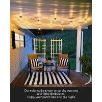 Brightech Ambience Pro - Waterproof Solar Led Outdoor String Lights - 1W Retro Edison Globe Bulbs - 27 Ft Bistro Lights Create Cafe Ambience In Your Yard, Pergola - Soft White