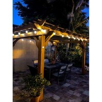 Brightech Ambience Pro Solar Powered Outdoor String Lights, Commercial Grade Waterproof,Shatterproof Patio Lights, 27 Ft Edison Bulbs, 1W Led, Soft White Light