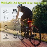 Why you Choose our MEILAN X5 Smart Bike TaillightA smart wireless remote control on bicycle handlebar that you can choose leftright turning emergency flashing dual side ground warning line on the ground to alarm the cars or pedestrians to keep a safety di