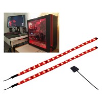 Ds Led Light Strip Red Computer Lighting With Magnetic For Pc Case Lighting Kit 2Pack 30Cm Molex Connector S Series