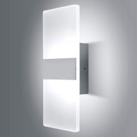 Lightess Modern Wall Sconce Dimmable 12W Up Down Wall Lights Acrylic Led Wall Lamp For Hallway Bedroom Corridor Cool White Hs