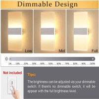 Lightess Modern Wall Sconces Dimmable 12W Led Wall Lights Up Down Wall Lamp Acrylic For Bedrooms Hallway Corridor Warm White H