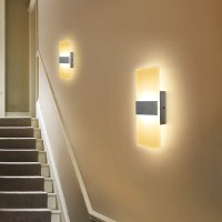 Lightess Modern Wall Sconces Dimmable 12W Led Wall Lights Up Down Wall Lamp Acrylic For Bedrooms Hallway Corridor Warm White H