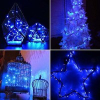 Indoor/Outdoor Led String Light With 8 Flash Changing Modes, Fairy Wire Lights For Party/Wedding/Christmas/Patio/Garden, Decorative Rope Lights For Home Decoration + Controller(33Ft 100Led Blue)