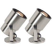 Pro Track Set Of 2 Small Uplighting Indoor Accent Spot-Lights Plug-In Directional Adjustable Floor Plant Home Decorative Art Desk Picture Table Living Room Interior Brushed Nickel Finish 8