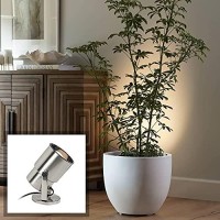 Pro Track Set Of 2 Small Uplighting Indoor Accent Spot-Lights Plug-In Directional Adjustable Floor Plant Home Decorative Art Desk Picture Table Living Room Interior Brushed Nickel Finish 8