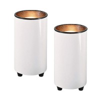 Pro Track Mini Spotlight Cans - Set Of 2, Indoor Accent Spotlights, White Finish, Plug-In Floor Uplights For Decorative Art, Desks, Pictures, Tables, And Paintings - 6 1/2