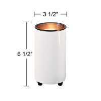 Pro Track Mini Spotlight Cans - Set Of 2, Indoor Accent Spotlights, White Finish, Plug-In Floor Uplights For Decorative Art, Desks, Pictures, Tables, And Paintings - 6 1/2