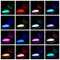 Witshine Rechargeable Toilet Night Light - 16 Color Changing Motion Sensor Activated Led Bowl Lamp For Bathroom Decor - Cool Stocking Stuffer Gadgets, Funny Gift Item For Dad, Boys, Kids And Men