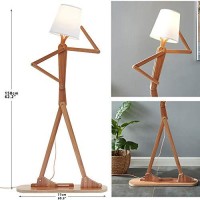 Hroome Cool Tall Floor Lamp For Living Room Bedroom Farmhouse - Corner Decorative Reading Standing Light Wood Creative Swing Arm Arc Design Gift For Kids/Boys/Girls Bedside - With Led Bulb (Ash)