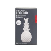 Kikkerland Portable Tropical Pineapple Porcelain Led Light, Home Decor, Night Light For Kids Nursery, Nightstand Lamp, Bedside Lamp, White