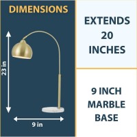 Af Lighting Orb Adjustable Plug-In Table Lamp With Online Rocker Switch, Marble Base, And Brushed Gold Metal Globe Shade For Home Or Office