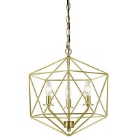 Af Lighting Bellini Three-Light Chandelier In Brushed Gold (9131-3H)