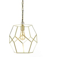 Af Lighting Bellini Polygons Pendant Light With Brushed Gold Finish And Swag Kit For Plug-In Or Hardwire Installation