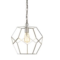 Af Lighting Bellini Polygons Pendant Light With Brushed Nickel Finish And Swag Kit For Plug-In Or Hardwire Installation