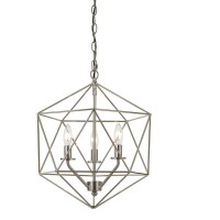 Af Lighting Bellini 3-Light Pendant Chandelier With Brushed Nickel Finish And Swag Kit For Plug-In Or Hardwire Installation