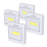 Tbteek Closet Light, Super Bright, Battery Operated, Stick Anywhere, 200 Lm Cob Led Lamp, Light Switch Nightlight, Tap Lights For Closet, Shed, Attic, Emergency (4 Pack)