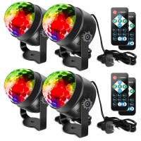 Litake Party Lights Disco Ball Strobe Light Disco Lights, 7 Colors Sound Activated With Remote Control Dj Lights Stage Light For Christmas Party Festival Bar Club Wedding Show Home 4 Pack