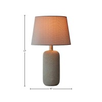 Amazon Brand - Stone & Beam Leland Modern Textured Ceramic Bedroom Table Desk Lamp With Led Light Bulb - 10 X 17 Inches, Grey