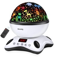 Moredig Baby Night Light Projector Kids Night Light With Remote And Timer 360 Degree Rotating 8 Color Changing 12 Songs Nigh