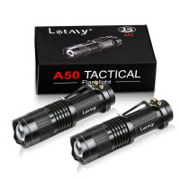 Letmy Tactical Flashlight, Super Bright Led Mini Flashlights With Belt Clip, Zoomable, 3 Modes, Waterproof - Best Edc Flashlight For Gift, Hiking, Camping, Hurricane & Power Outage (2 Pack)