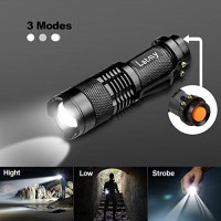 Letmy Tactical Flashlight, Super Bright Led Mini Flashlights With Belt Clip, Zoomable, 3 Modes, Waterproof - Best Edc Flashlight For Gift, Hiking, Camping, Hurricane & Power Outage (2 Pack)