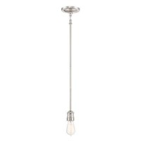 Quoizel Soho 6.87-In Brushed Nickel Industrial Mini Clear Glass Bowl Pendant