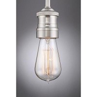 Quoizel Soho 6.87-In Brushed Nickel Industrial Mini Clear Glass Bowl Pendant