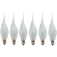 Creative Hobbies Silicone Dipped Flickering Flame Bulb, Country Style, Electric Candle Lamp Chandelier Light Bulbs, 3 Watt, Individually Boxed, Pack Of 6 Bulbs