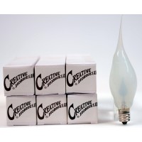 Creative Hobbies Silicone Dipped Flickering Flame Bulb, Country Style, Electric Candle Lamp Chandelier Light Bulbs, 3 Watt, Individually Boxed, Pack Of 6 Bulbs