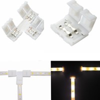 10 Pcs T-Shape 2 Pins Connector Warm White(Ww) Fpc Led Light Strip Connector 90