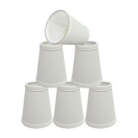 Aspen Creative 32652-6 Small Hardback Empire Shape Chandelier Clip-On Lamp Shade Set (6 Pack), Transitional Design In White, 4