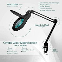 Esd Safe (Glass Lens) Professional Led Magnifying Lamp With Clamp (8 Diopter, 3X Magnification) Dimmable Work Light, Daylight Bright, 1200 Lumens 5600K-6000K, 60 Smd Leds, Bolioptics Mg16303222