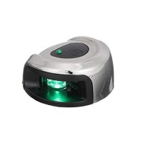 Attwood Nv2012Ssg-7 Lightarmor 2-Mile Navigation Deck Mount Sidelight, Green Led Lighting, Round Stainless Housing