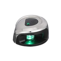 Attwood Nv2012Ssg-7 Lightarmor 2-Mile Navigation Deck Mount Sidelight, Green Led Lighting, Round Stainless Housing