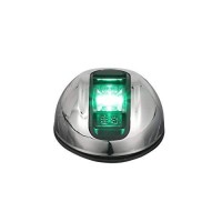 Attwood Nv3012Ssg-7 Lightarmor? 2-Mile Vertical Surface Mount Navigation Light, Green Led Lighting, Round Stainless Housing