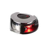 Attwood Nv2012Ssr-7 Lightarmor 2-Mile Navigation Deck Mount Sidelight, Red Led Lighting, Round Stainless Housing